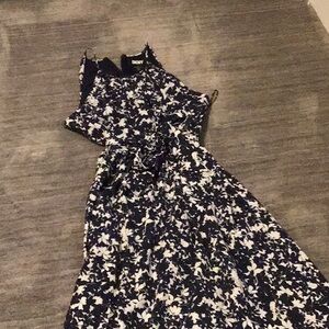 DKNY navy and white print sleeveless dress  Resort wear ready!